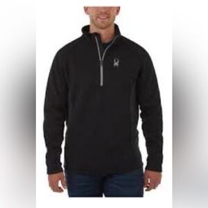 Spyder Mens M Waffle Knit‎ Black Ski Snowboard Winter Pullover Casual